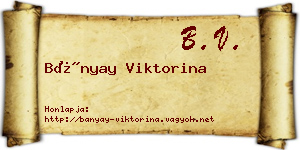 Bányay Viktorina névjegykártya